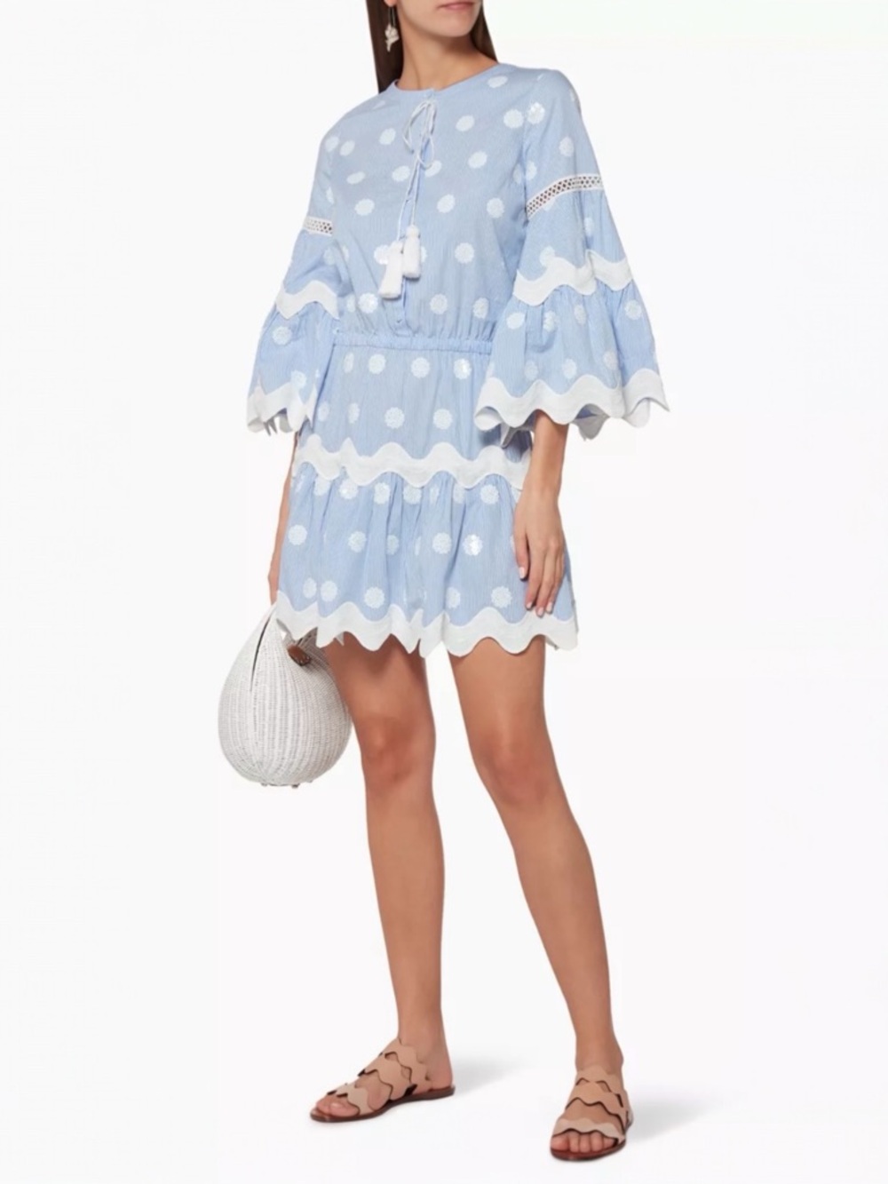 ALEXIS • Amilna Dress in Blue & White Stripe